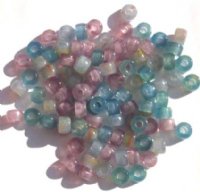 100 4x6mm Pastel Marble Mix Crow Beads
